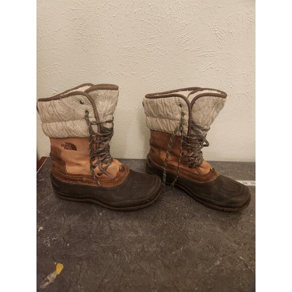 THE NORTH FACE Boots Women's Size 8.5 Brown Shellista II Lace Mid Snow Boot Read - Picture 2 of 10